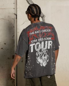 Loiter X The Anti Order Anti Human Tour Vintage T-Shirt Vintage Charcoal sold by Culture Kings