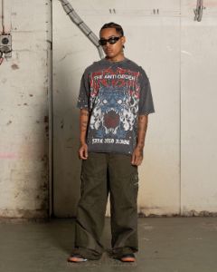 Loiter X The Anti Order Anti Human Tour Vintage T-Shirt Vintage Charcoal sold by Culture Kings