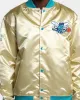 Mitchell & Ness Charlotte Hornets Fashion Lightweight Satin Jacket Light Gold sold by Culture Kings