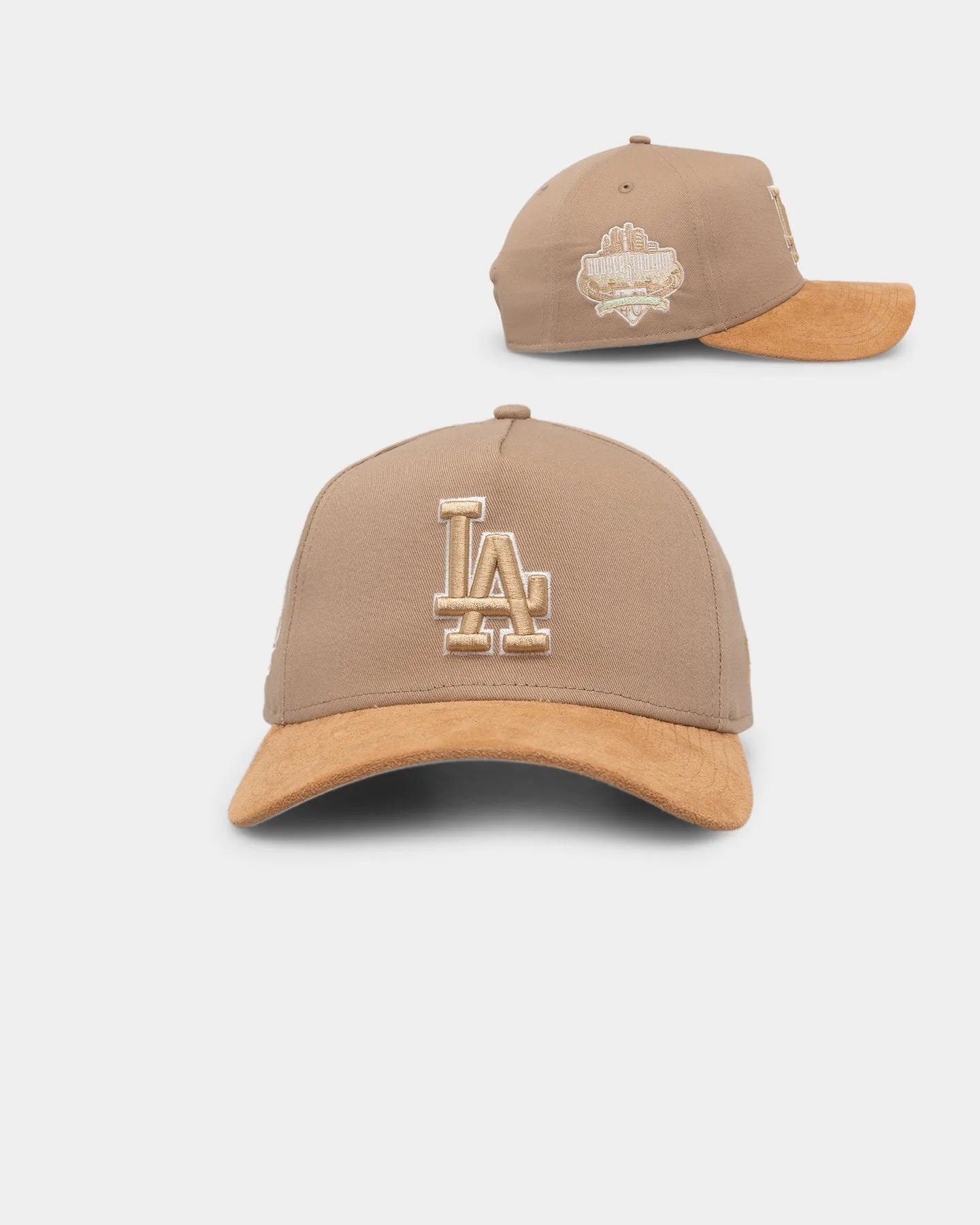 New Era Los Angeles Dodgers 'Desert Suede' 9FORTY A-Frame Snapback Camel/Wheat sold by Culture Kings