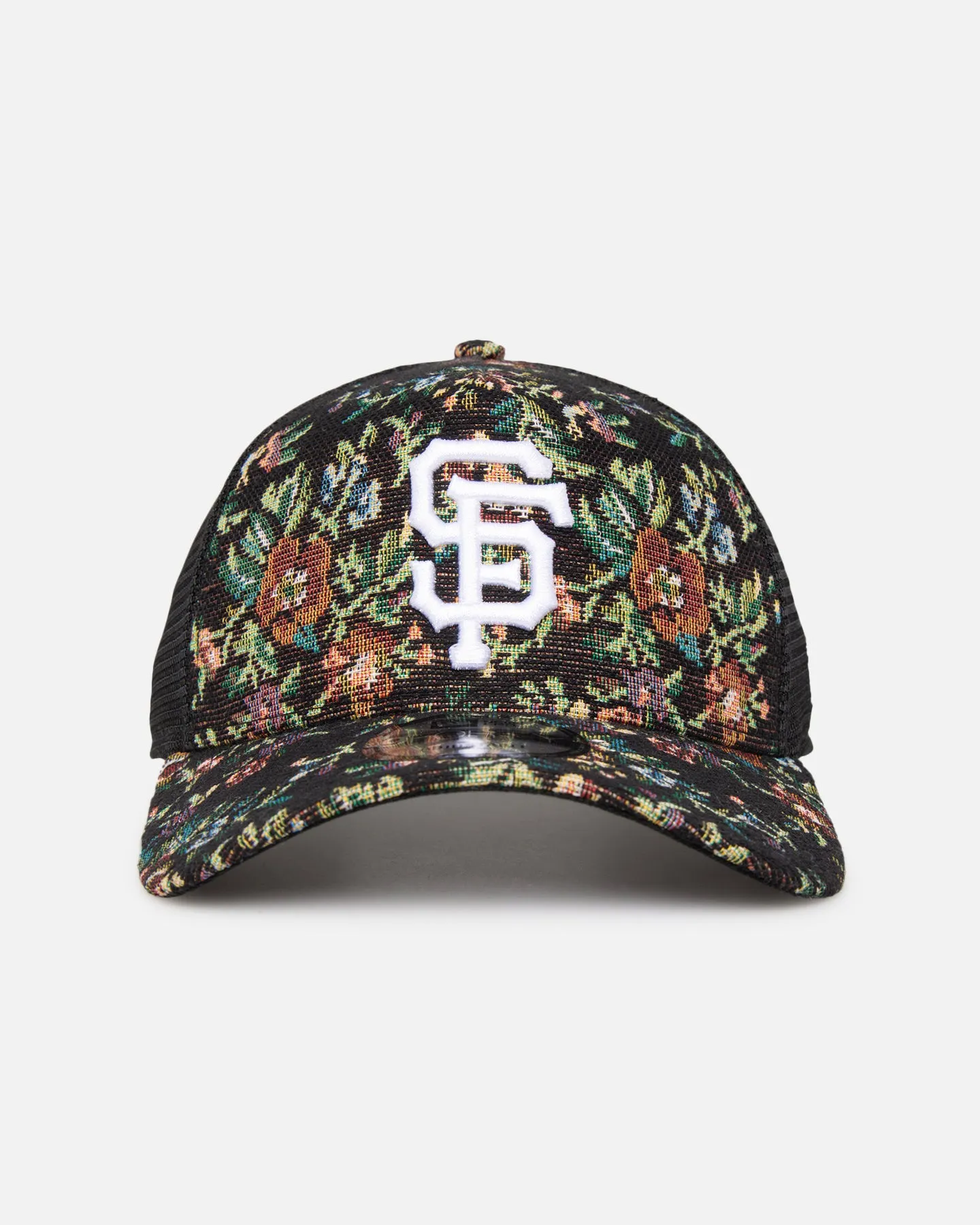 New Era San Francisco Giants 'Black Floral Tapestry' 9FORTY A-Frame Trucker Snapback Tapestry sold by Culture Kings