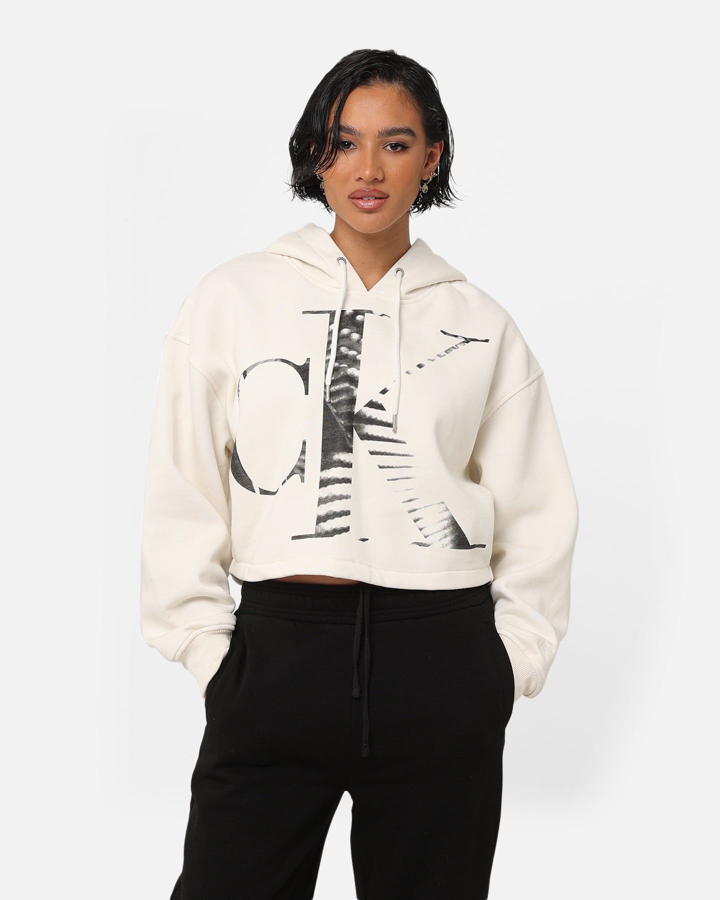 Calvin Klein Women's Blown Up CK Hoodie Ivory sold by Culture Kings