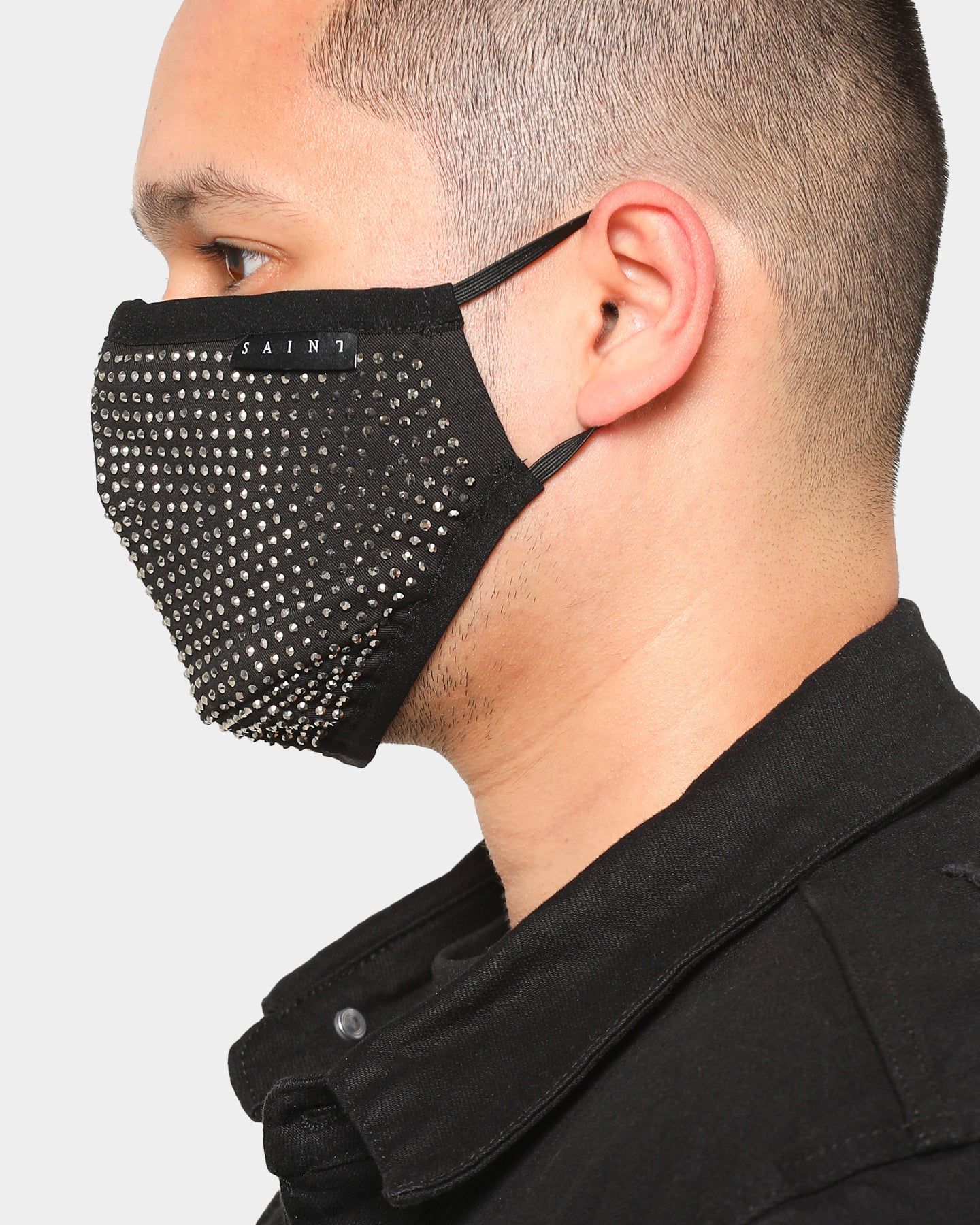 Saint Morta Unisex Diamante Edge Filter Face Mask Black sold by Culture Kings product image thumbnail 3
