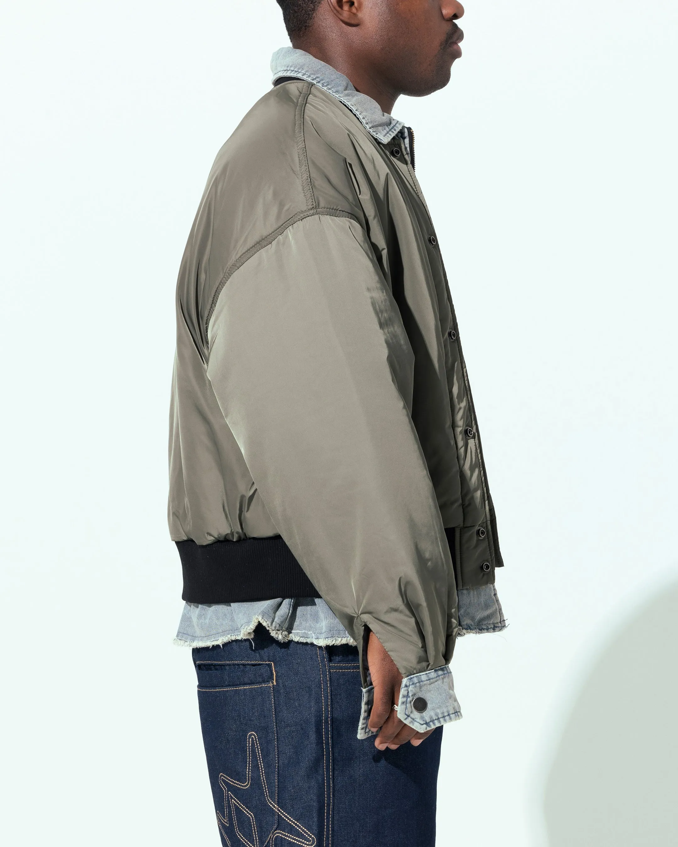 Loiter Shadow Layered Bomber Jacket Khaki sold by Culture Kings product image thumbnail 5