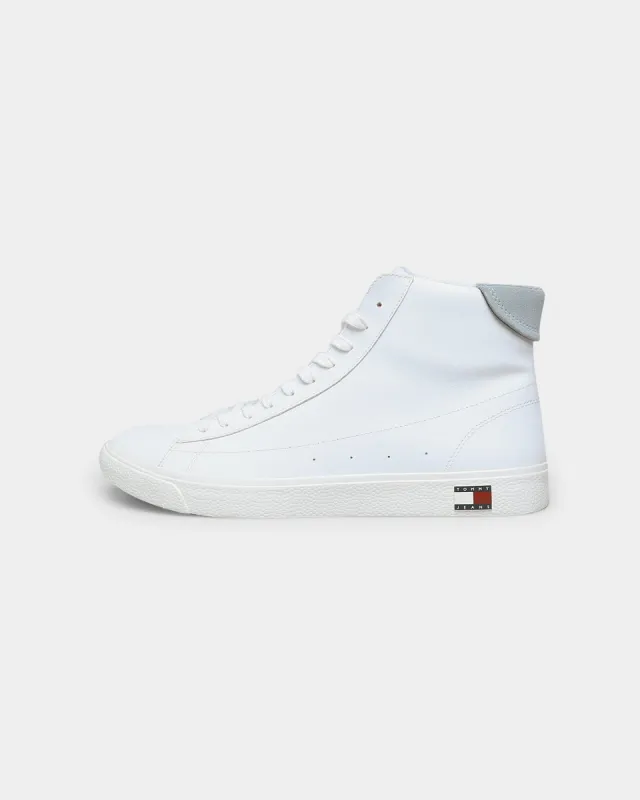Tommy Jeans Leather High-Top Vulcanised White made by Culture Kings