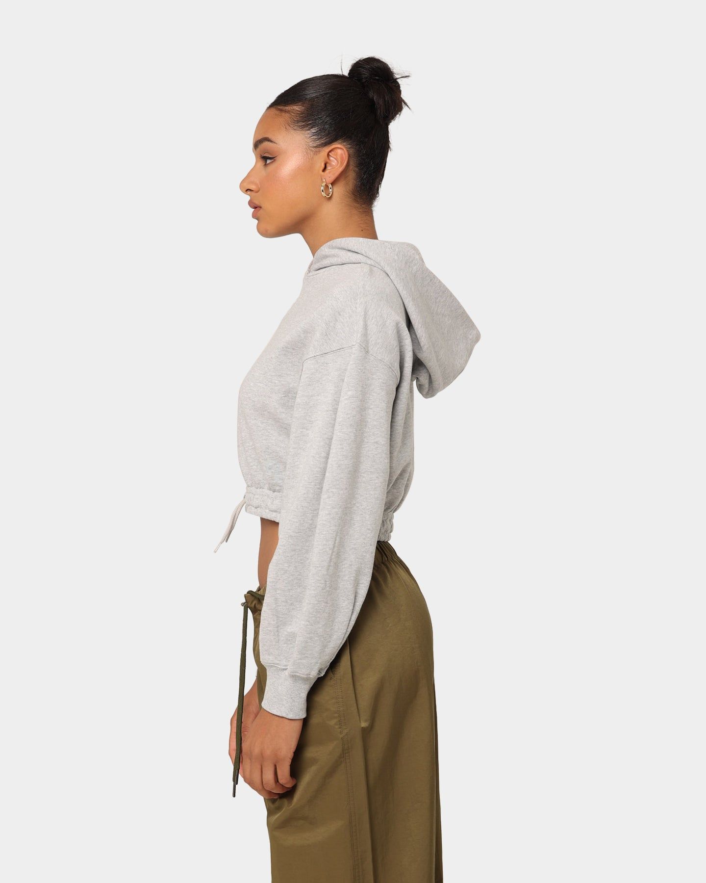 Puma Women's Classics Cropped Hoodie Light Gray Heather sold by Culture Kings product image thumbnail 6