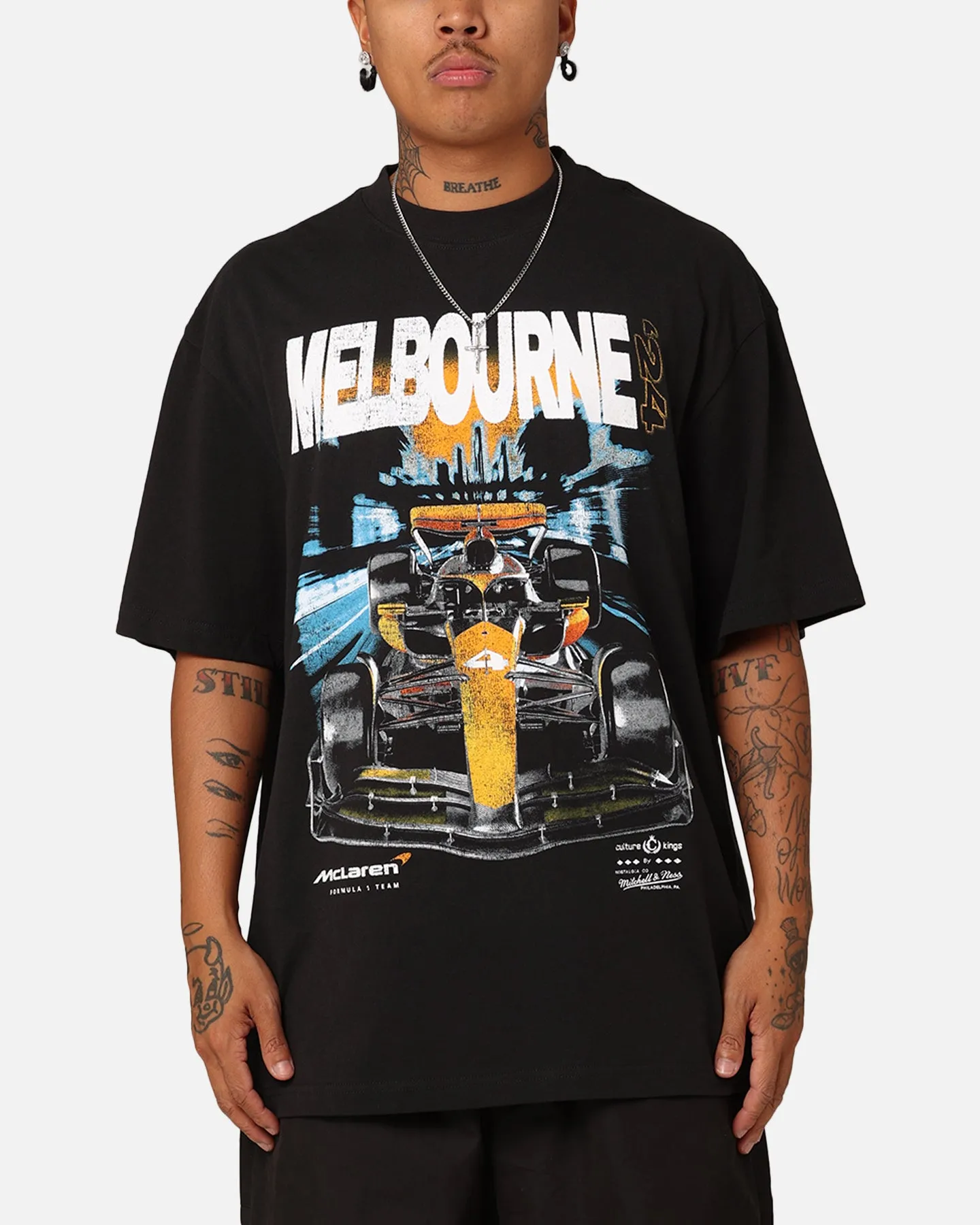 Mitchell & Ness X McLaren Lando Norris #4 Track T-Shirt Faded Black sold by Culture Kings