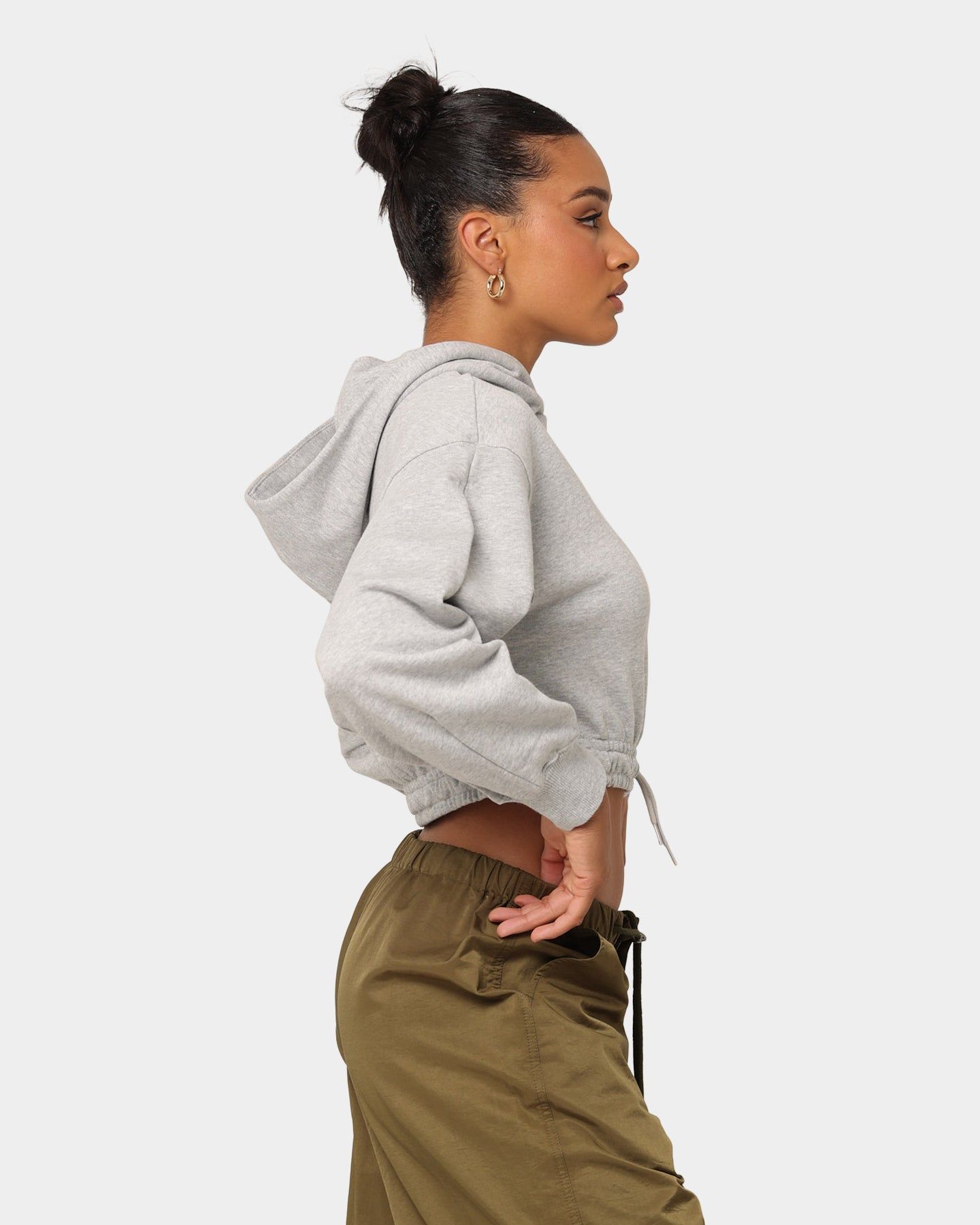 Puma Women's Classics Cropped Hoodie Light Gray Heather sold by Culture Kings product image thumbnail 5