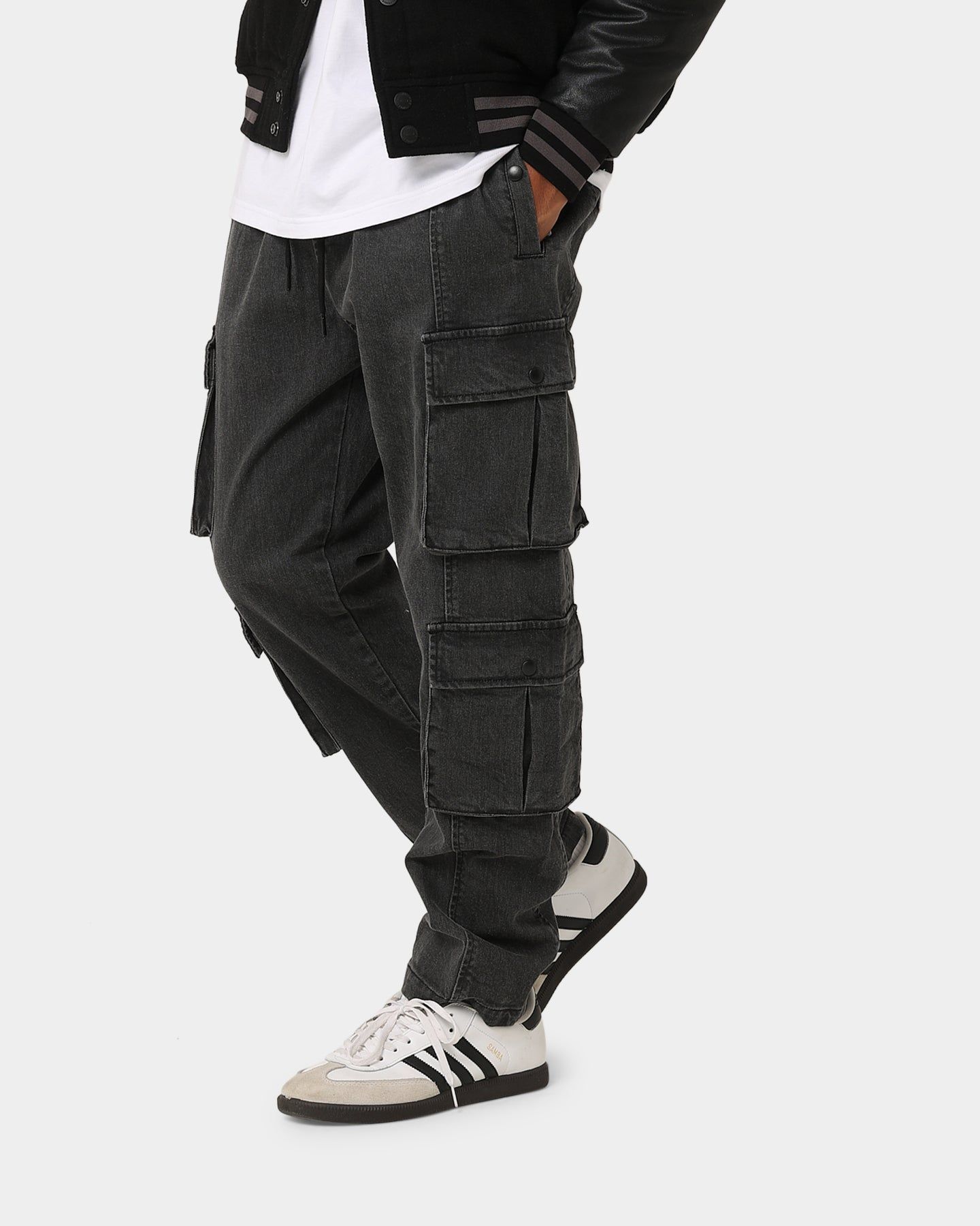 Carre Double Denim Cargo Pants Washed Black sold by Culture Kings product image thumbnail 6