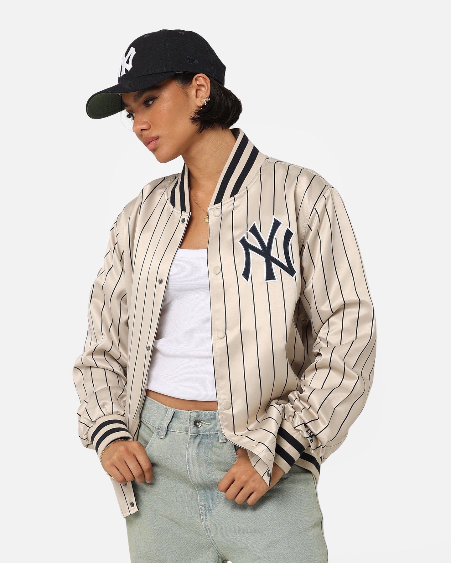 New Era New York Yankees Varsity Jacket Light Beige sold by Culture Kings