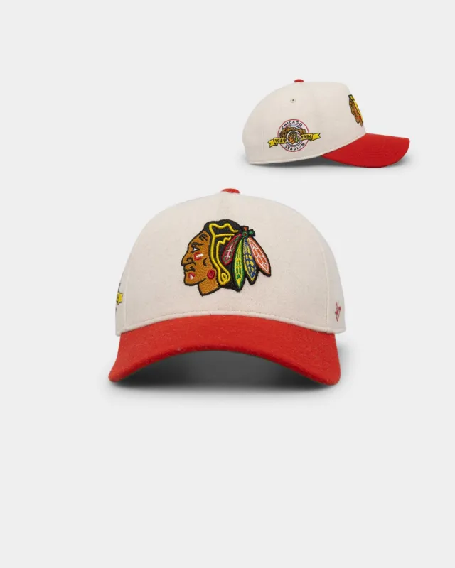 47 Brand Chicago Blackhawks Wooly Offside Sure Shot 47 MVP DT Snapback Natural/Red sold by Culture Kings