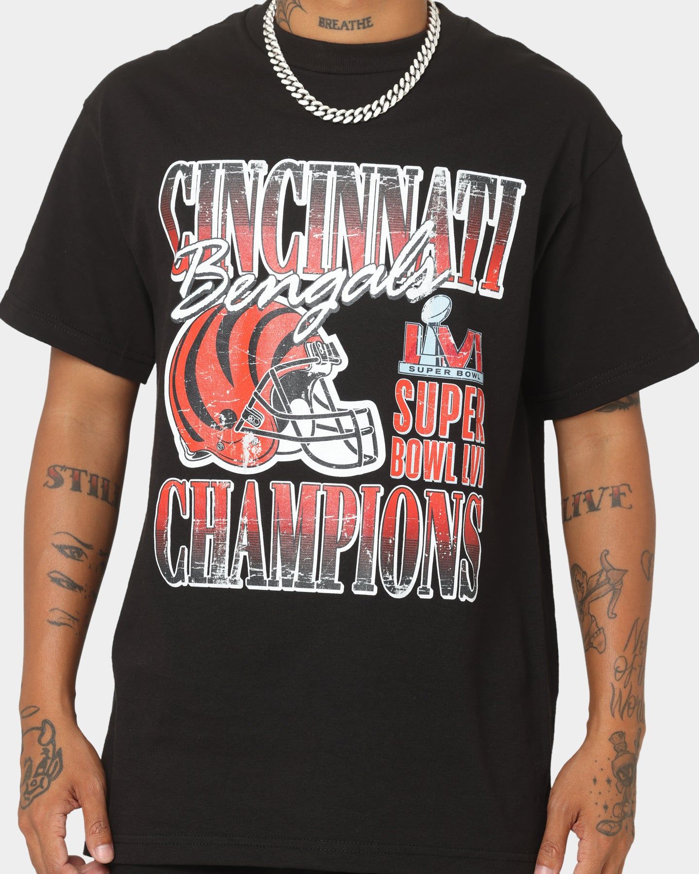 Majestic Athletic Cincinnati Bengals Helmet Champion T-Shirt Black sold by Culture Kings product image thumbnail 3