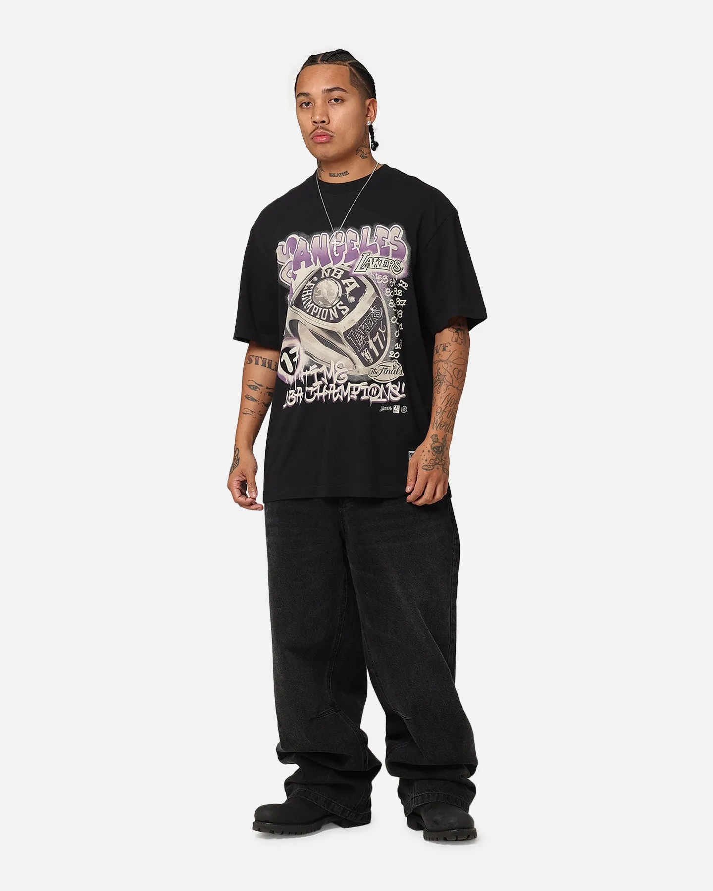 Mitchell & Ness Los Angeles Lakers Champs Graffiti T-Shirt Faded Black sold by Culture Kings product image thumbnail 2