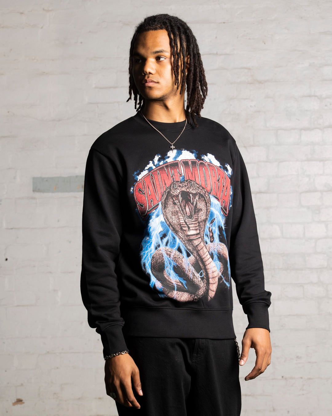 Saint Morta Cobra Crewneck Black sold by Culture Kings