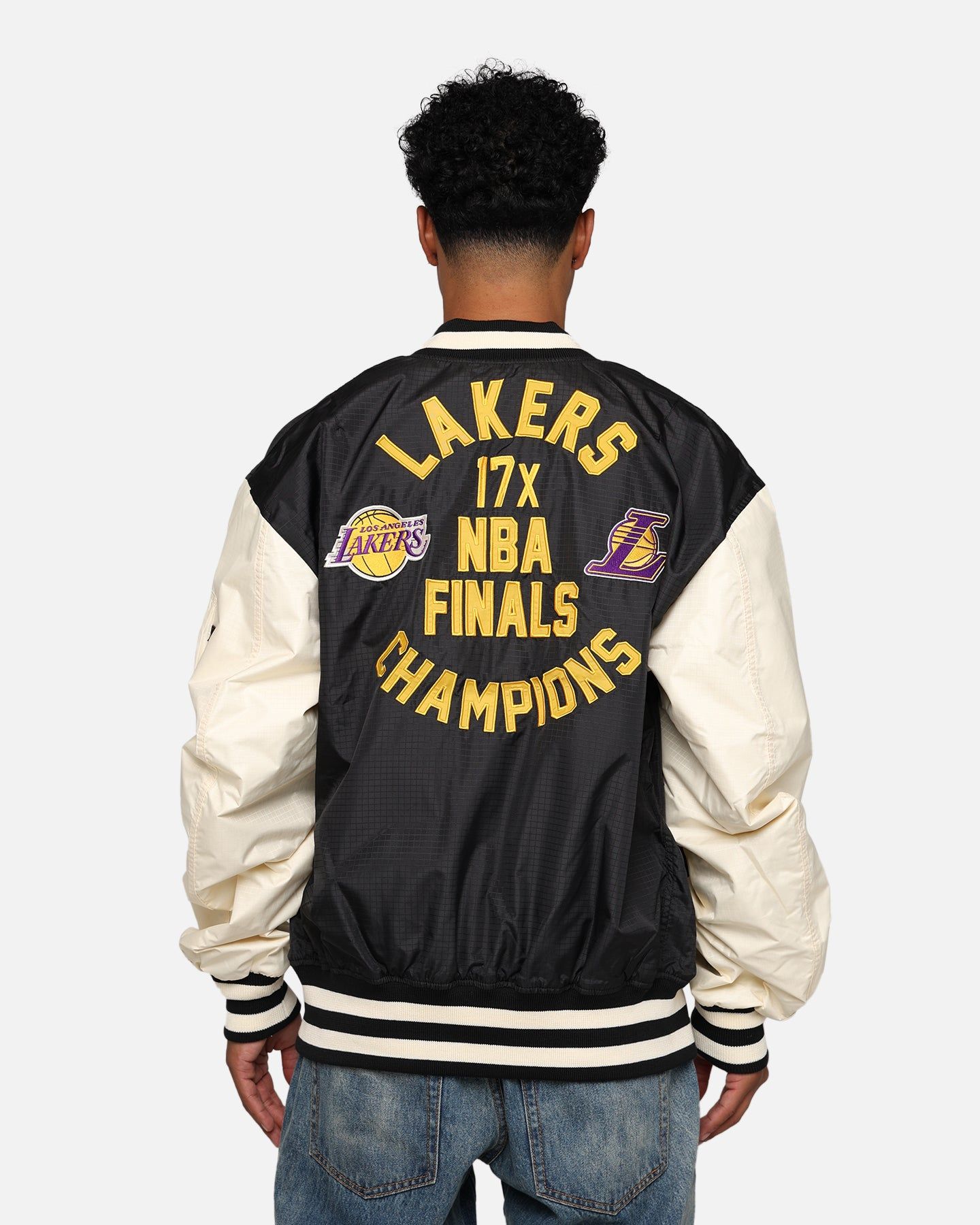 New Era X Alpha Industries Los Angeles Lakers L-2B Bomber Jacket Black sold by Culture Kings product image thumbnail 5