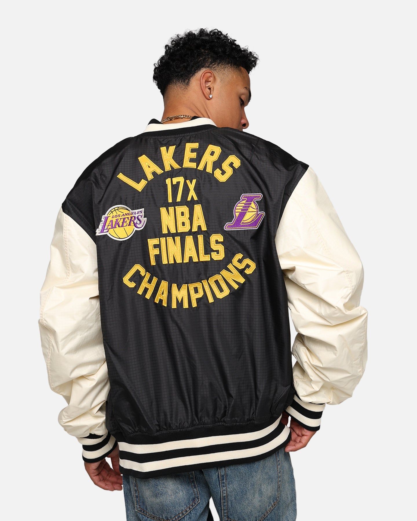 New Era X Alpha Industries Los Angeles Lakers L-2B Bomber Jacket Black sold by Culture Kings product image thumbnail 2