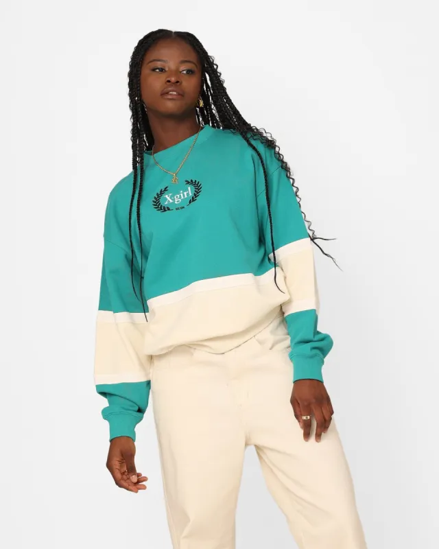 X-Girl Women's College Sweat Crewneck Green sold by Culture Kings