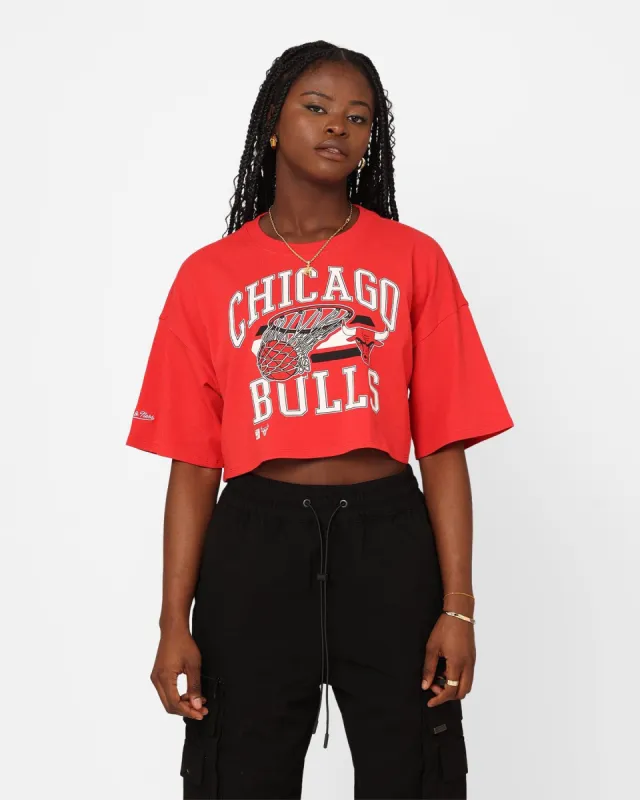 Mitchell & Ness Women's Chicago Bulls Dunk Arch Cut Off Crop T-Shirt Red sold by Culture Kings