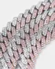 Raising Hell Women's 14" Interlink Choker Necklace Pink/Iced White Gold sold by Culture Kings