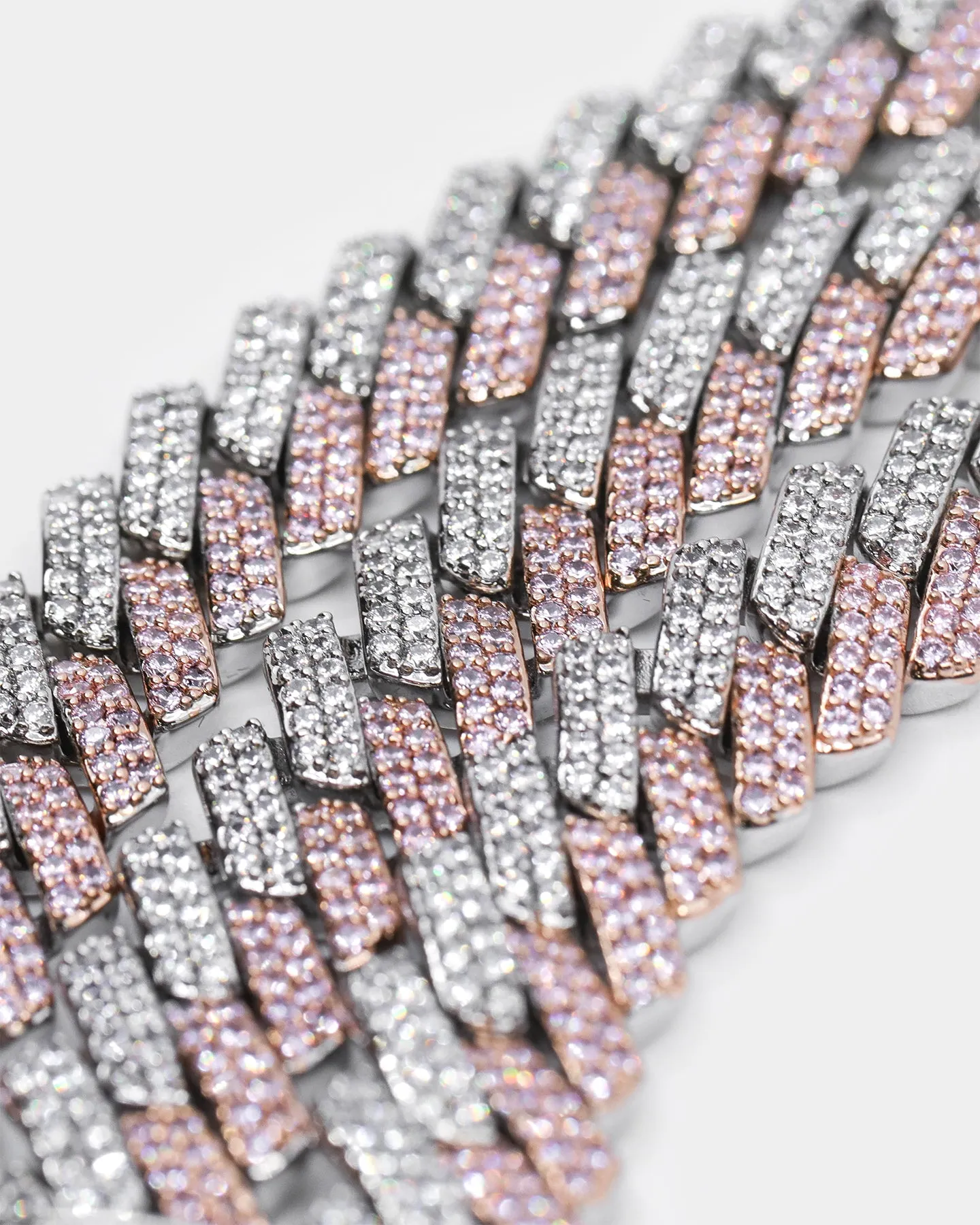 Raising Hell Women's 14" Interlink Choker Necklace Pink/Iced White Gold sold by Culture Kings product image thumbnail 4