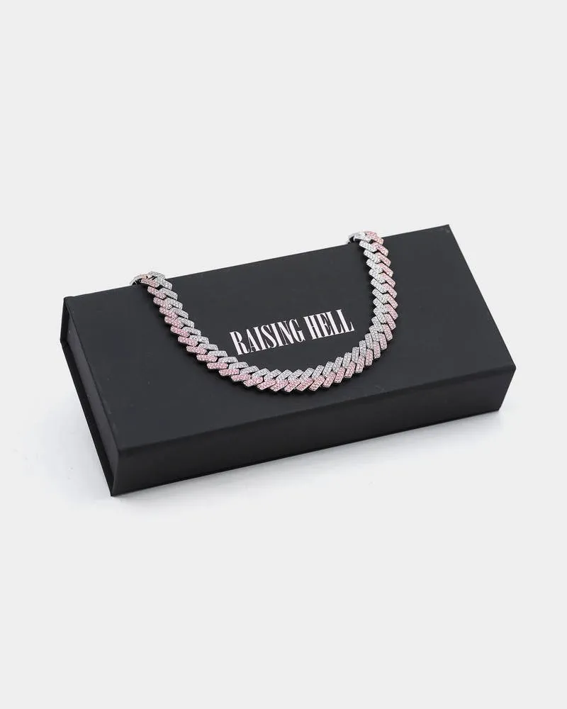 Raising Hell Women's 14" Interlink Choker Necklace Pink/Iced White Gold sold by Culture Kings product image thumbnail 2