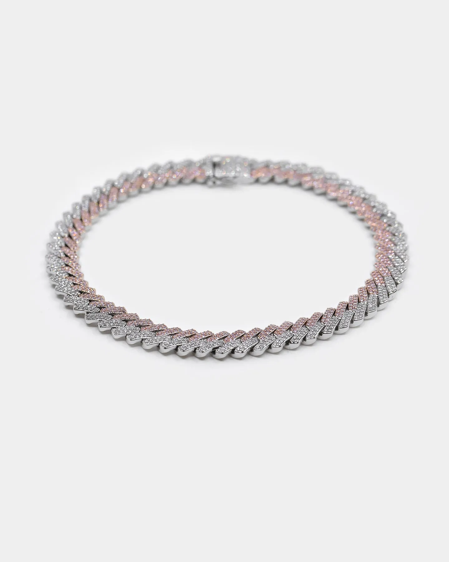 Raising Hell Women's 14" Interlink Choker Necklace Pink/Iced White Gold sold by Culture Kings product image thumbnail 5