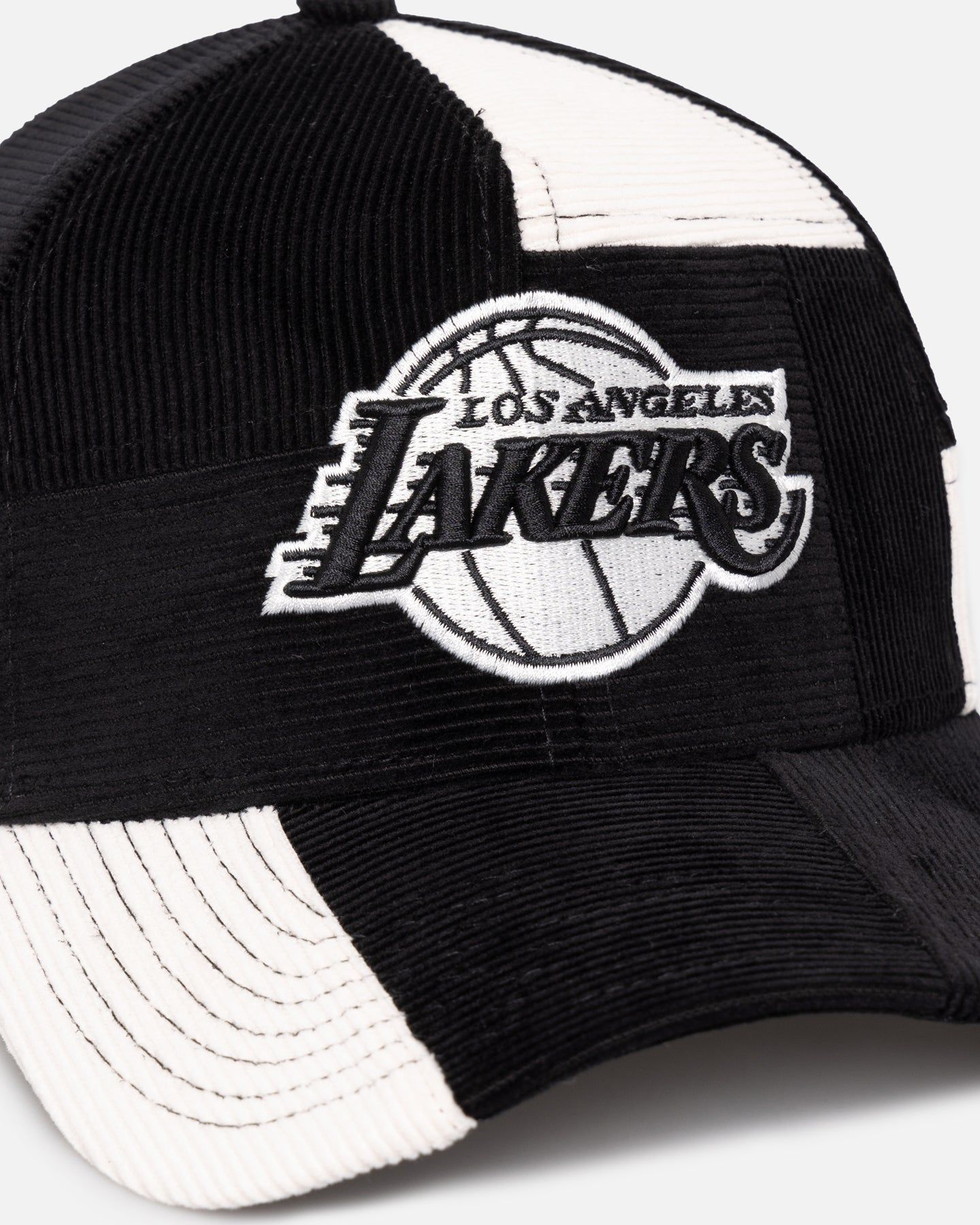 New Era Los Angeles Lakers 'Patchwork Corduroy' 9FORTY A-Frame Snapback Black/Cream sold by Culture Kings product image thumbnail 2