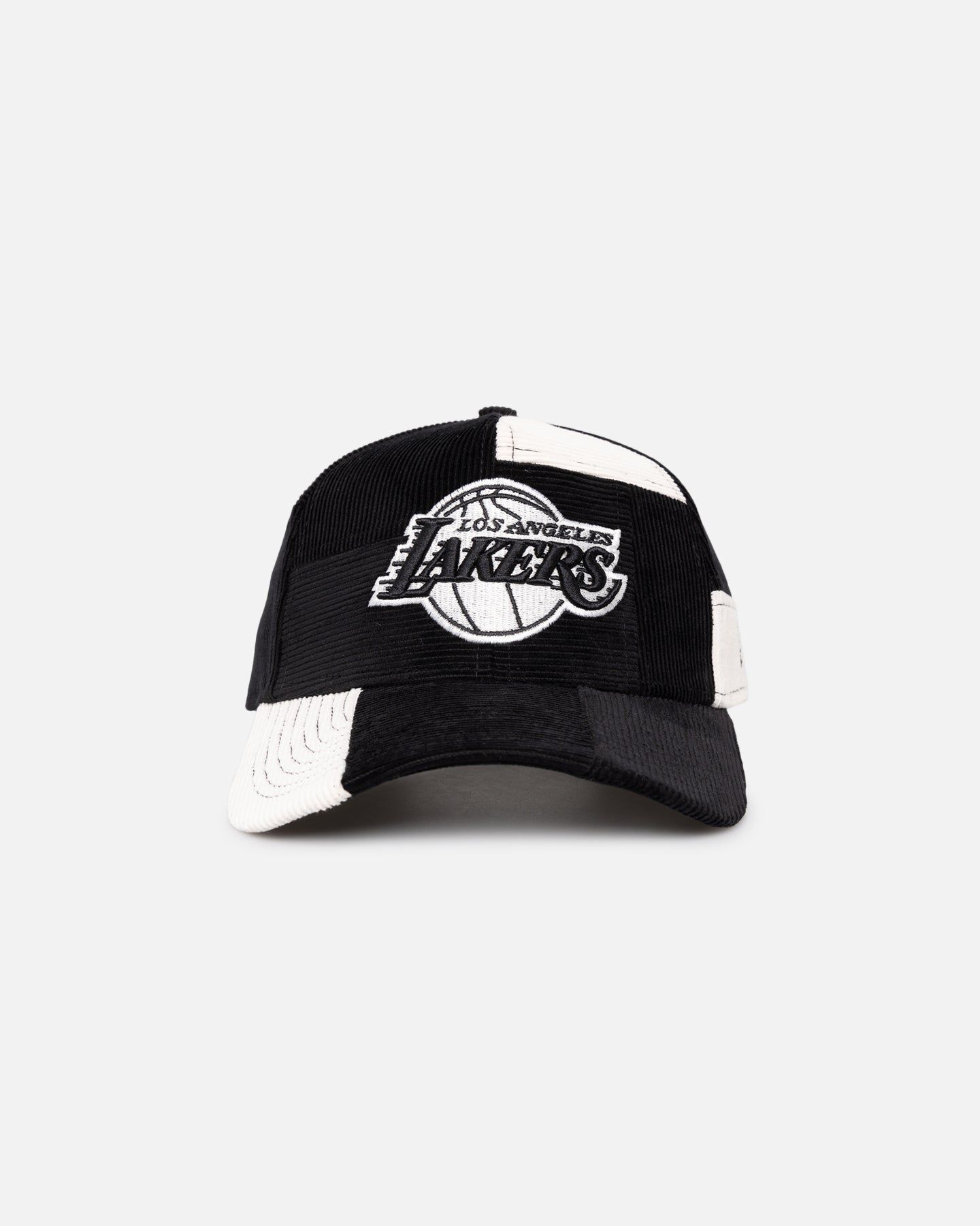 New Era Los Angeles Lakers 'Patchwork Corduroy' 9FORTY A-Frame Snapback Black/Cream sold by Culture Kings