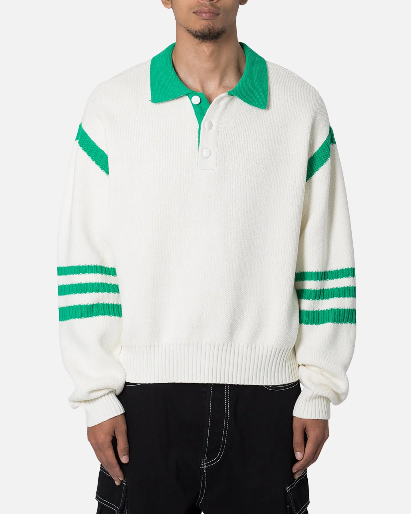 MNML Polo Knit Sweater Green/White sold by Culture Kings