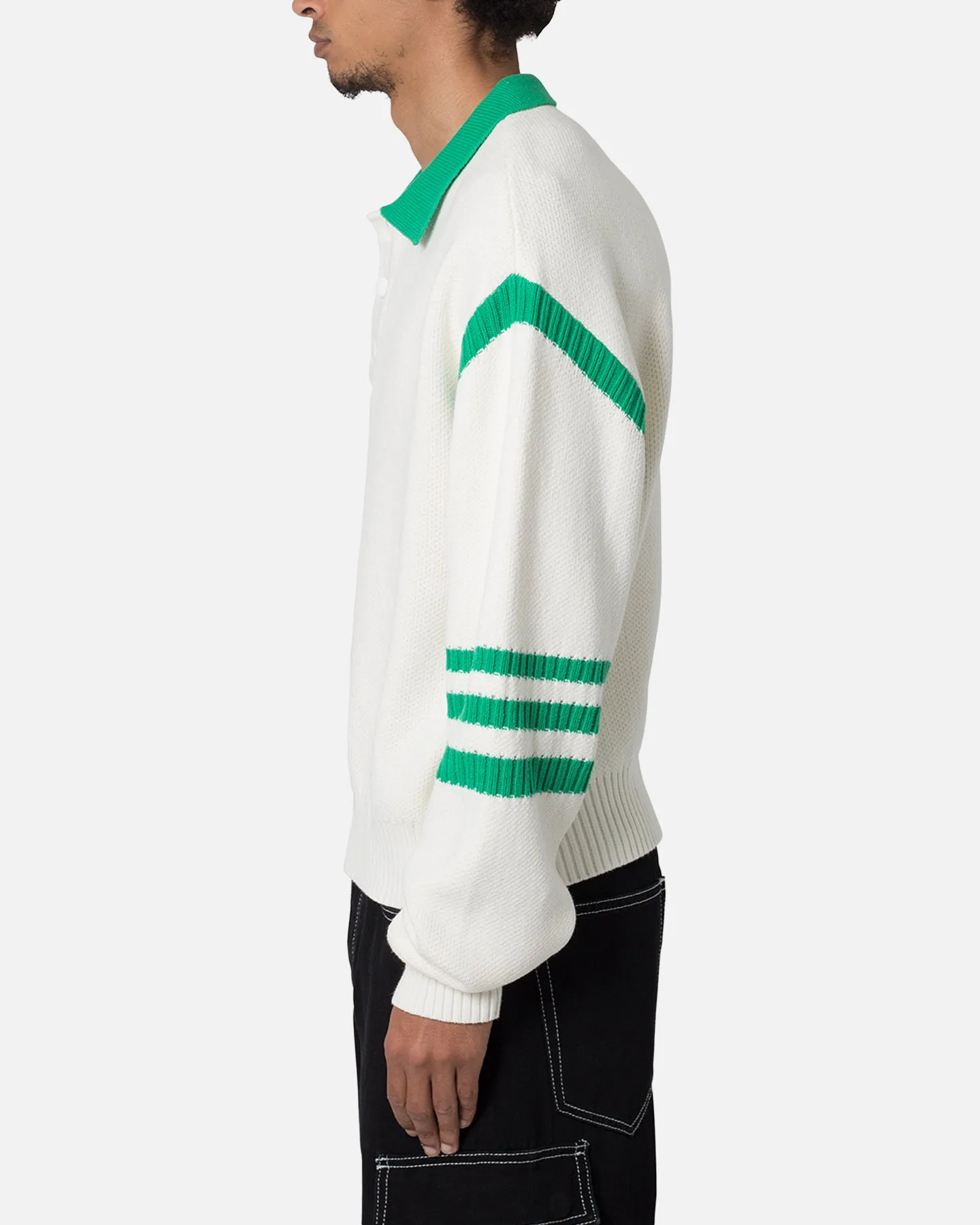 MNML Polo Knit Sweater Green/White sold by Culture Kings product image thumbnail 3