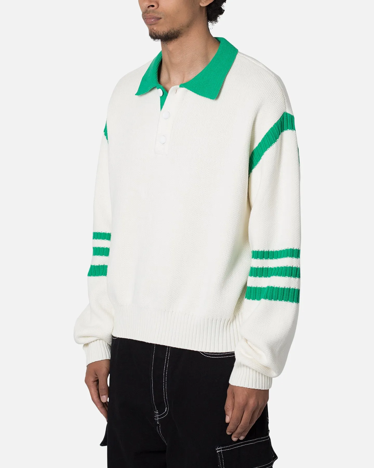 MNML Polo Knit Sweater Green/White sold by Culture Kings product image thumbnail 2