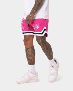 New Era New York Yankees 'Tropical Punch Script Pack' Mesh Shorts Hot Pink sold by Culture Kings