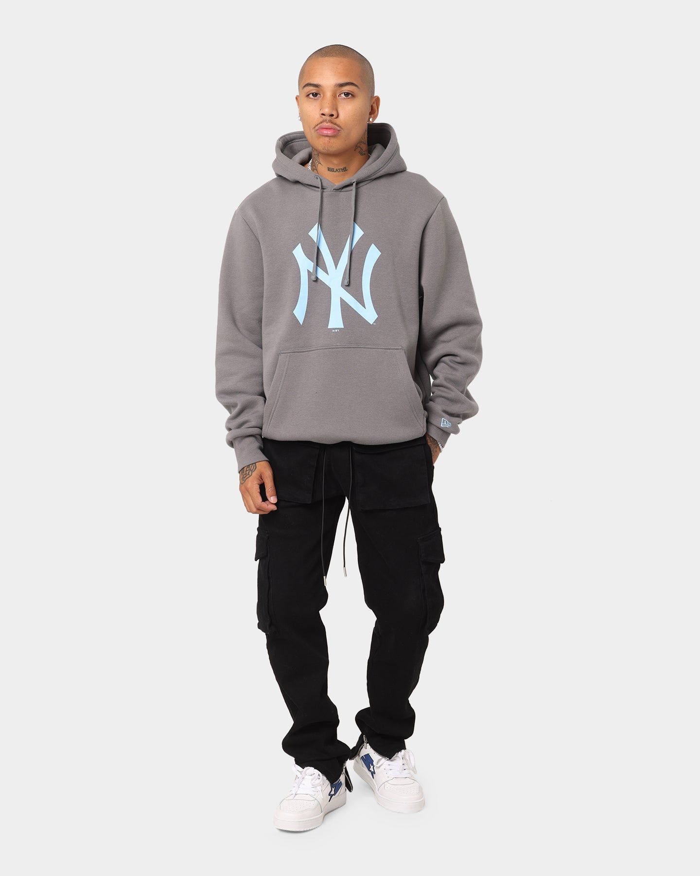 New Era New York Yankees Hoodie Charcoal/Sky Blue sold by Culture Kings product image thumbnail 2