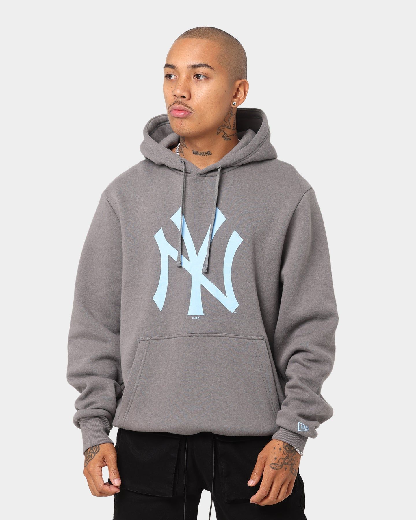 New Era New York Yankees Hoodie Charcoal/Sky Blue sold by Culture Kings