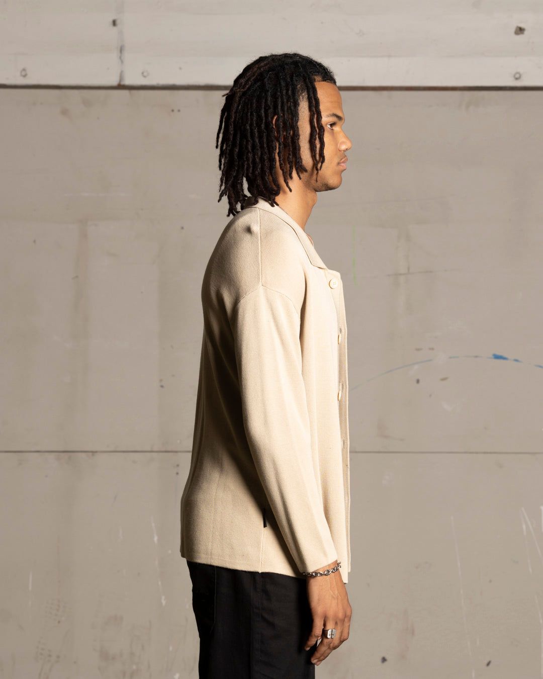 Saint Morta Knitted Long Sleeve Button Up Shirt Tan sold by Culture Kings product image thumbnail 5