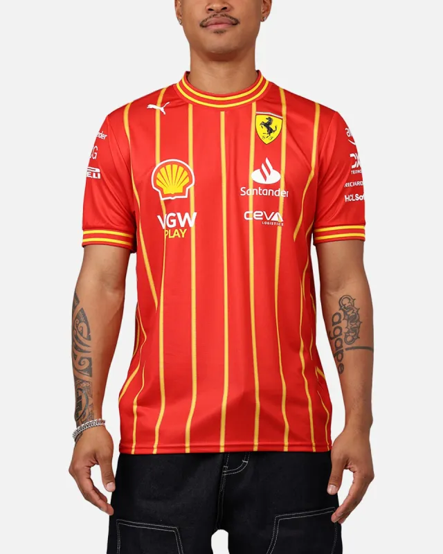Puma X Scuderia Ferrari Charles Leclerc Team Soccer Jersey Burnt Red sold by Culture Kings
