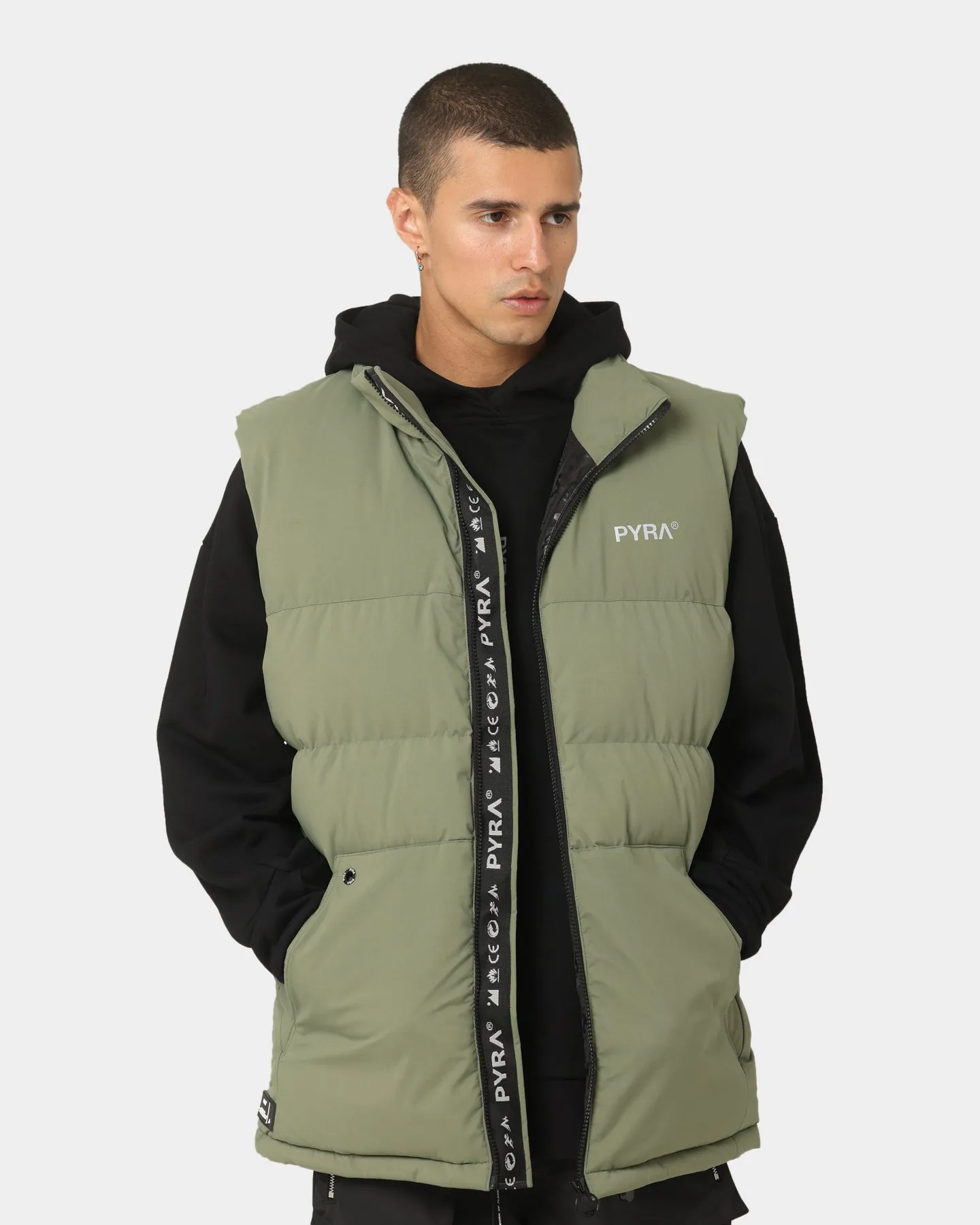 PYRA Sleeveless Puffa Vest Olive Green sold by Culture Kings product image thumbnail 5