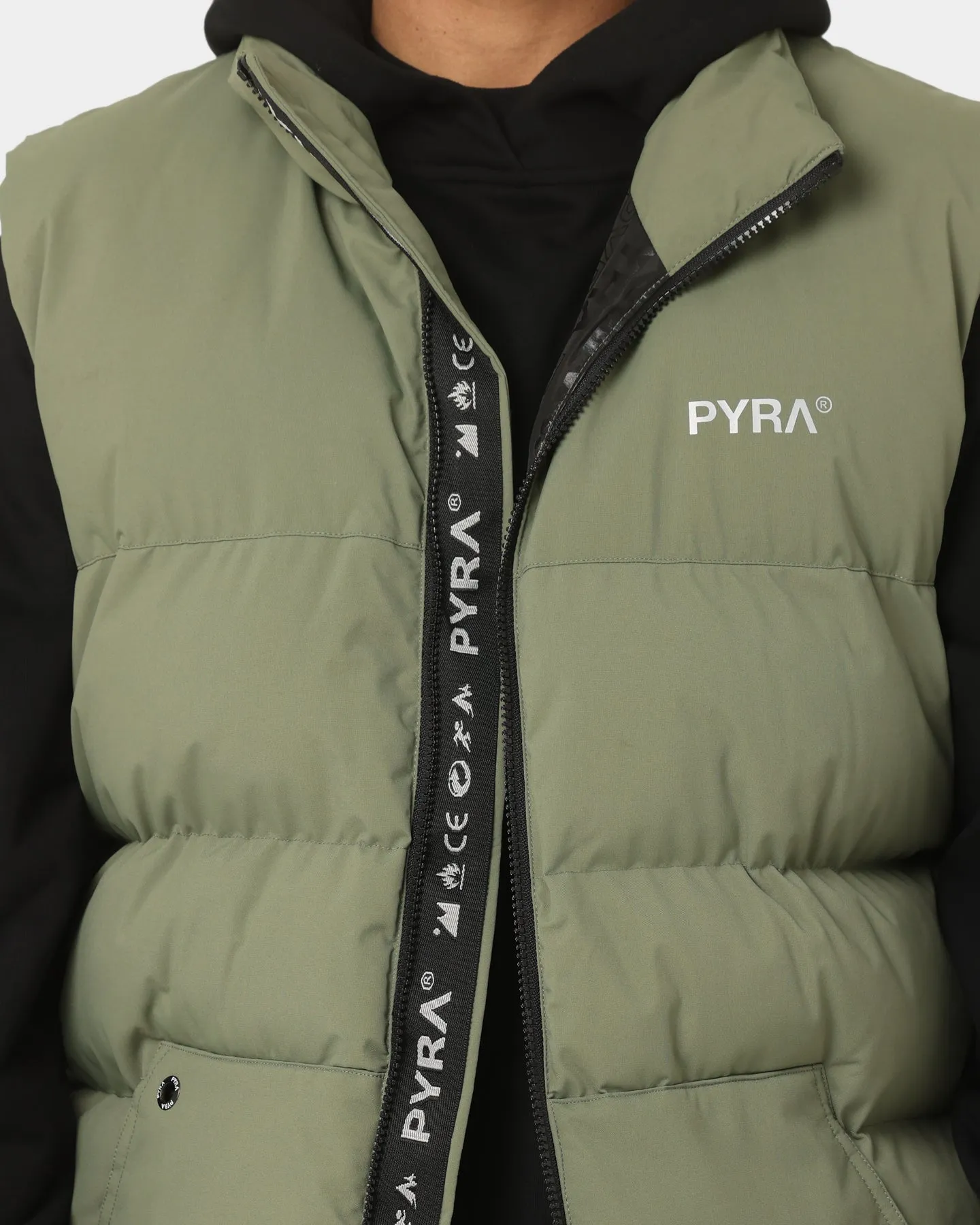 PYRA Sleeveless Puffa Vest Olive Green sold by Culture Kings product image thumbnail 3