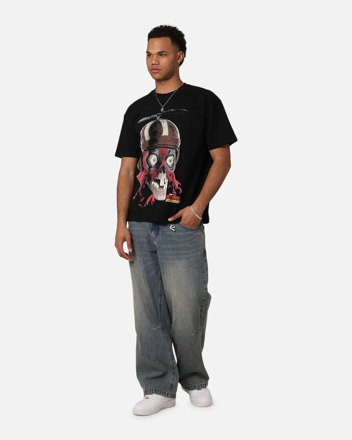 Goat Crew Marvel Deadpool Headpool Vintage T-Shirt Black Acidwash sold by Culture Kings product image thumbnail 3
