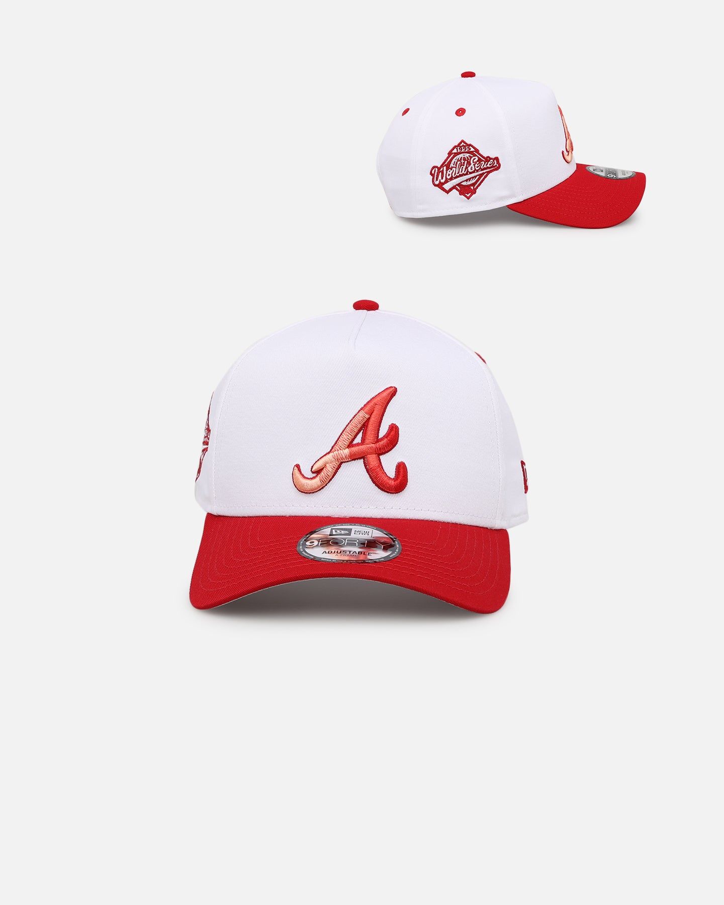 New Era Atlanta Braves 'Satin Blaze' 9FORTY A-Frame Snapback White/Scarlet sold by Culture Kings