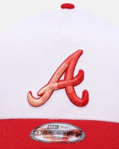 New Era Atlanta Braves 'Satin Blaze' 9FORTY A-Frame Snapback White/Scarlet sold by Culture Kings