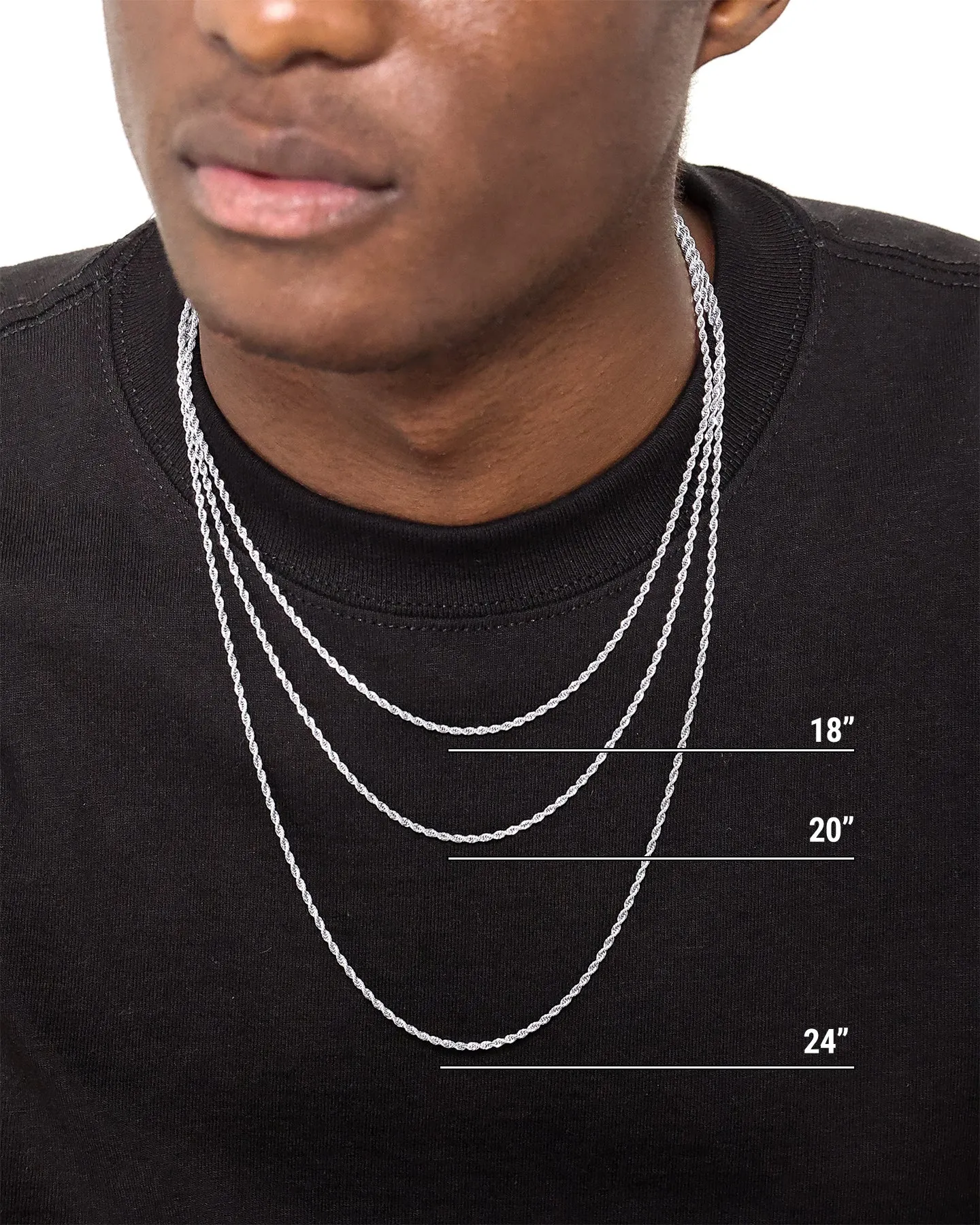 Saint Morta 2mm Rope Chain White Gold sold by Culture Kings product image thumbnail 3