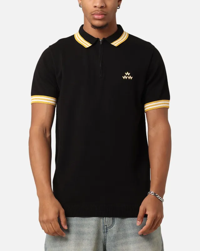 Bird Of Condor Birdies And Beats Quater Zip Polo T-Shirt Black sold by Culture Kings