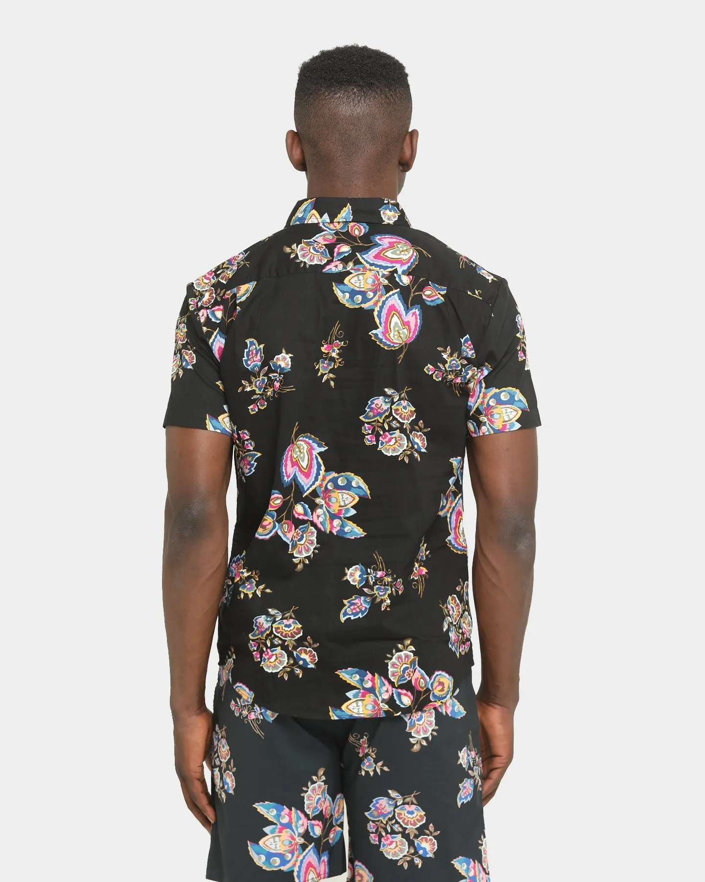 Brixton Charter Print Short Sleeve Woven Shirt Black/Purple sold by Culture Kings product image thumbnail 3