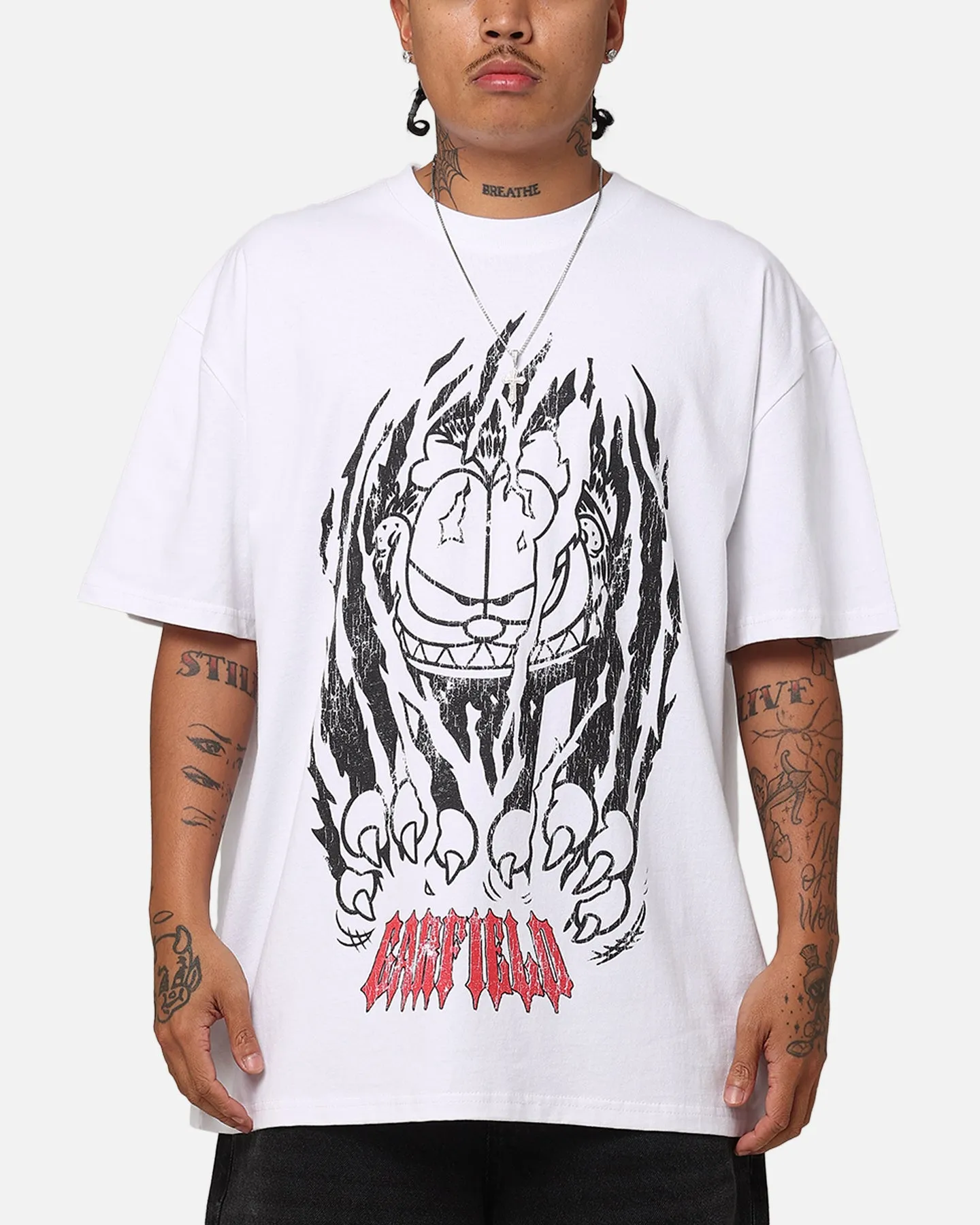 Vintage Goat Crew X Garfield Claws T-Shirt White | Parallel