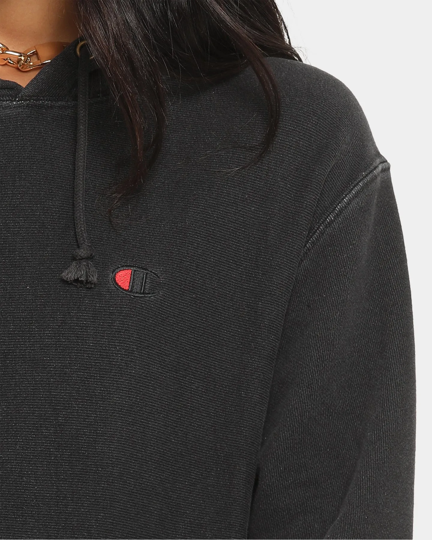 Champion Rebound Rev Weave French Terry Hoodie Washed Black sold by Culture Kings product image thumbnail 4