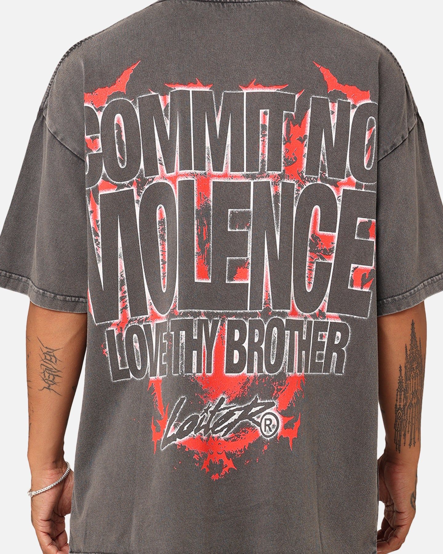 Loiter Dog Tag Oversized T-Shirt Charcoal Grey sold by Culture Kings product image thumbnail 5