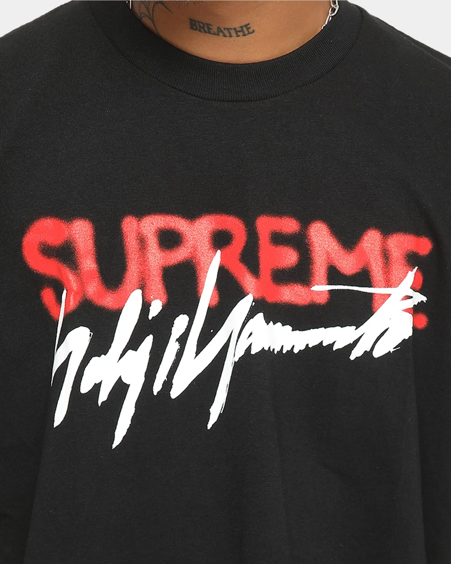 Supreme Supreme X Yohji Yamamoto Logo T-Shirt Black sold by Culture Kings product image thumbnail 4