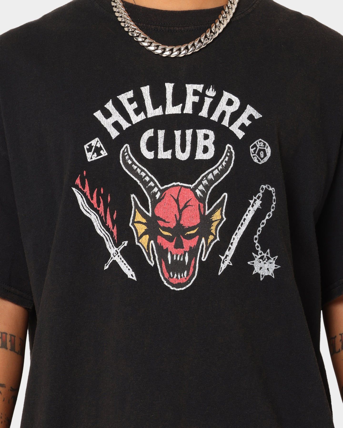 Goat Crew Goat Crew X Stranger Things Hellfire Club Vintage T-Shirt Washed Black sold by Culture Kings product image thumbnail 3