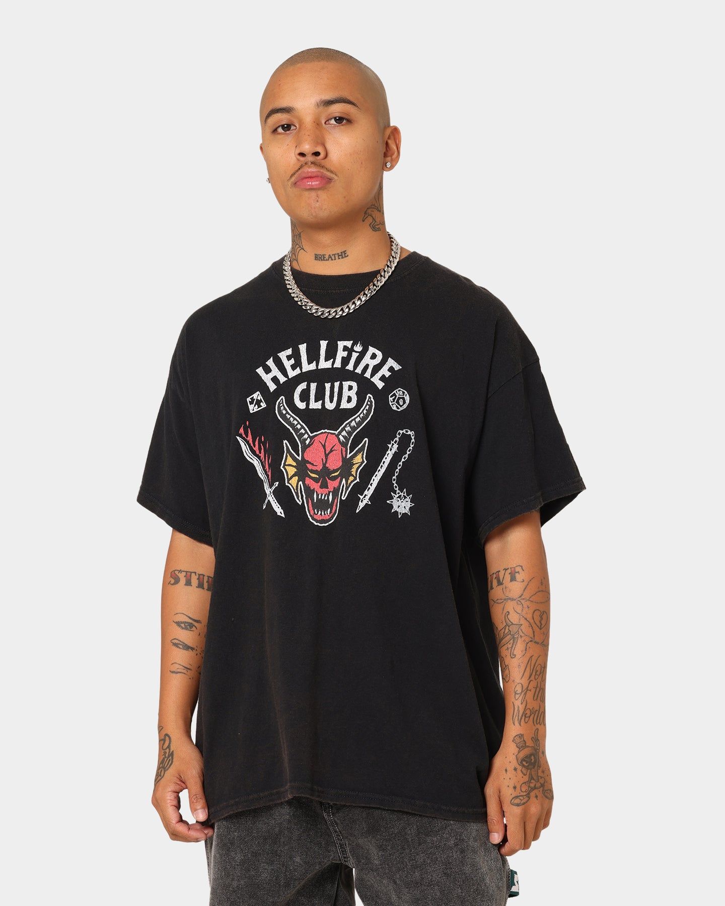 Goat Crew Goat Crew X Stranger Things Hellfire Club Vintage T-Shirt Washed Black sold by Culture Kings